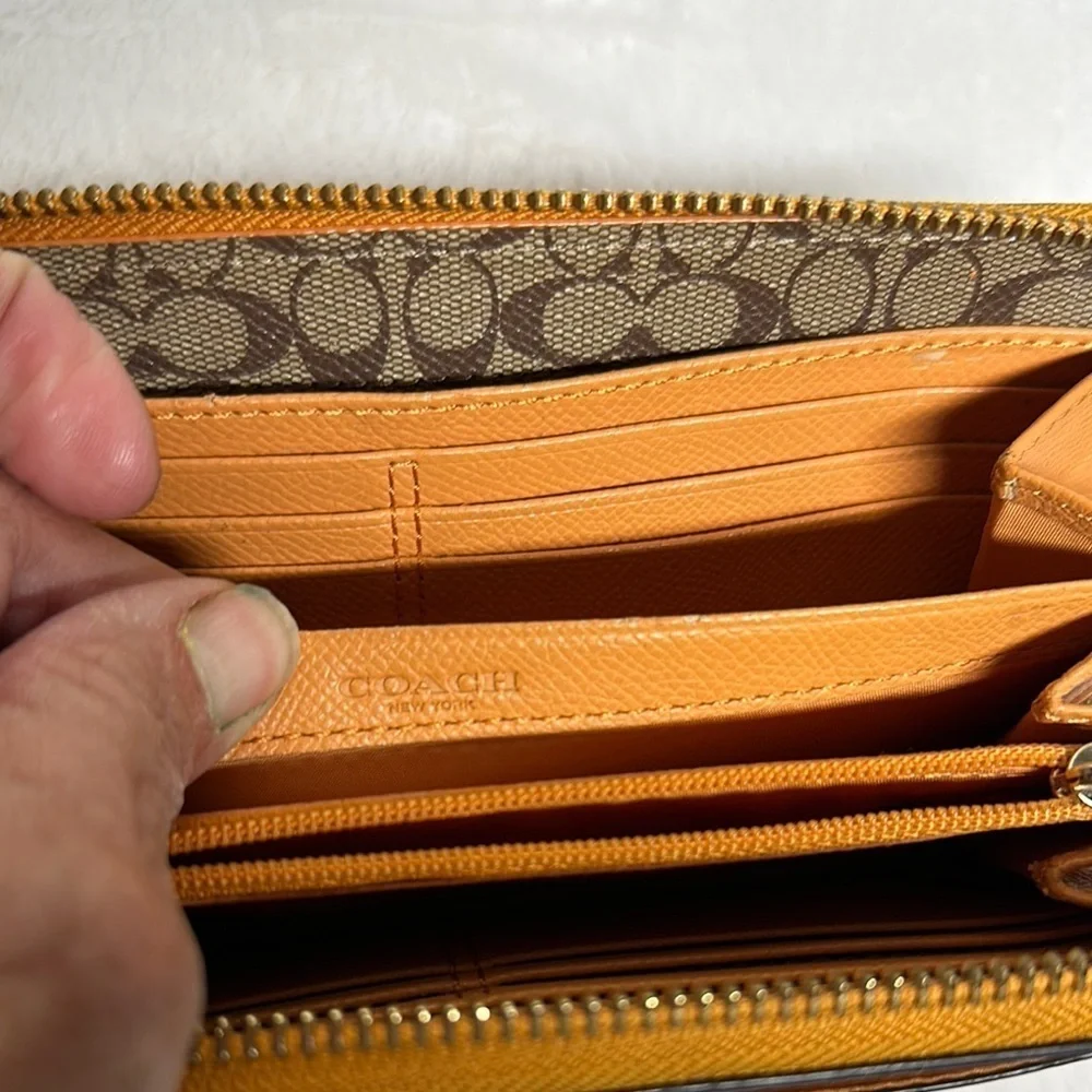 Coach Tan/ orangish Leather Wallet
